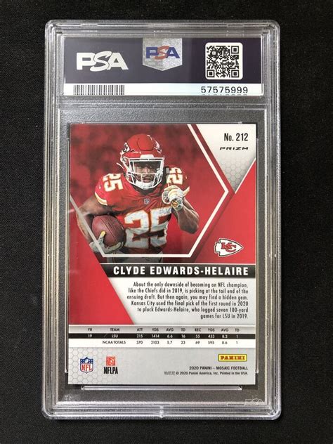 Panini Mosaic Clyde Edwards Helaire Rookie Camo Pink Prizm Psa