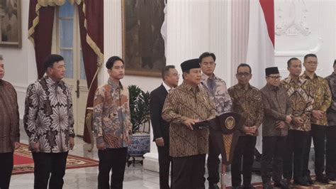 Prabowo Subianto Umumkan 53 Menteri Di Kabinet Merah Putih