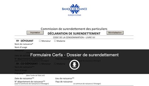 Formulaire Dossier De Surendettement Banque De France