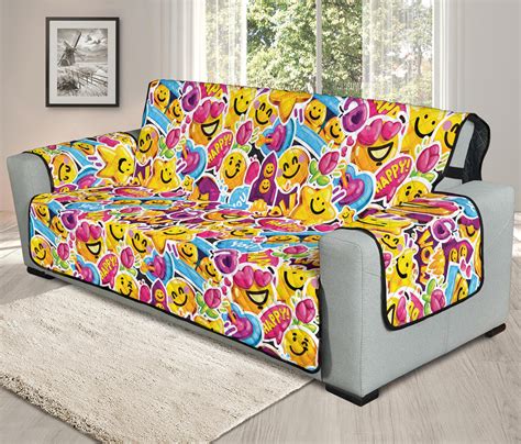 Smiley Faces Emoji Pattern Print Oversized Sofa Protector – GearFrost