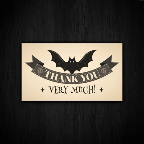 Creepy Gothic Bat Horror Thank You Cards Christmas T