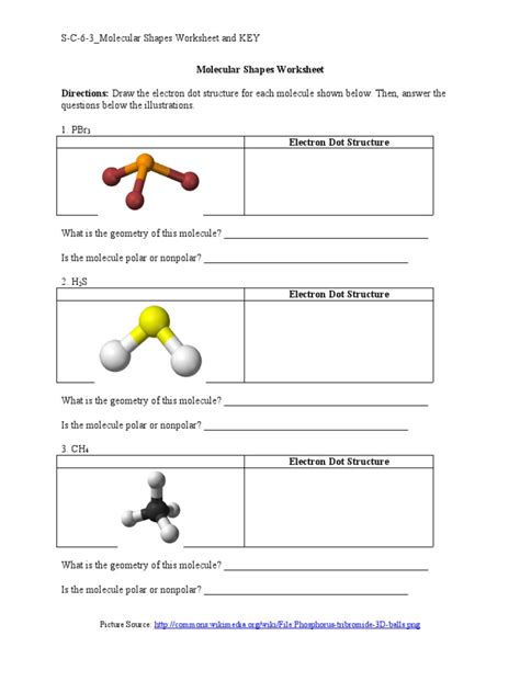 S-C-6-3 - Molecular Shapes Worksheet and KEY | PDF - Worksheets Library