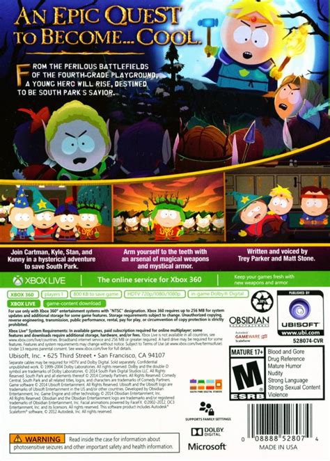 South Park The Stick Of Truth Cover Or Packaging Material Mobygames