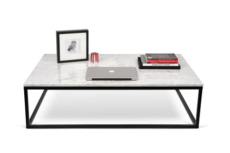 Table Basse Marble Marbre 120 X 75 Cm Marbre Blanc Pied Noir