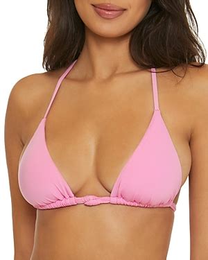 Becca By Rebecca Virtue Color Code Knotted Triangle Bikini Top Rosy