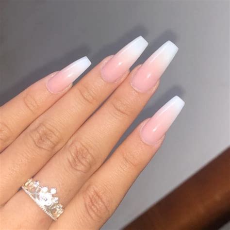 Client S View Miki Classic French Ombre With Long Coffin Shape Nail