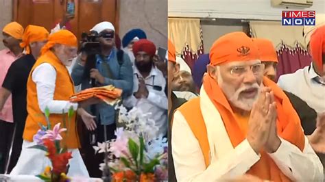 Watch Pm Modi Visits Gurudwara Offers Rumalas In Hyderabad On Guru