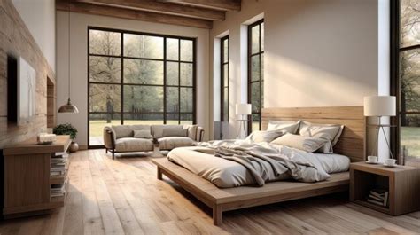 Premium Photo | Wood bedroom