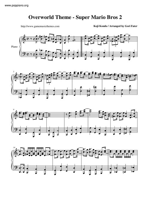 Super Mario Bros Overworld Theme Sheet Music Pdf Free Score Download ★