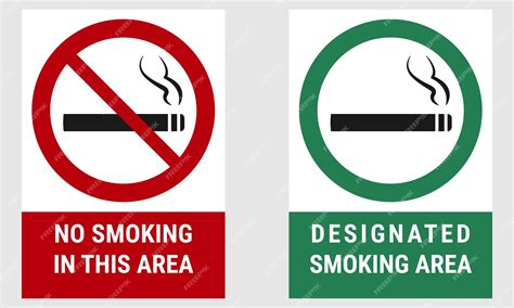 premium vector  smoking  designated smoking area signs