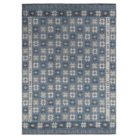 Rug And Kilims Scandinavian Style Rug In Blue Gray Geometric Pattern