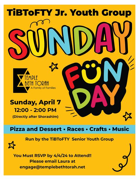 Sunday Funday Event Temple Beth Torah