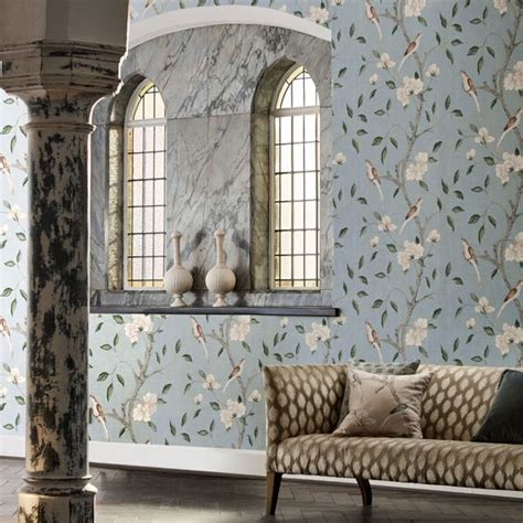 Eleonora Print Stockholm Blue Wallpaper Zoffany By Sanderson Design