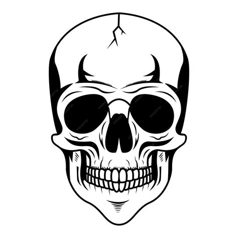 Premium Vector Skull Head Mascot Logo Line Art