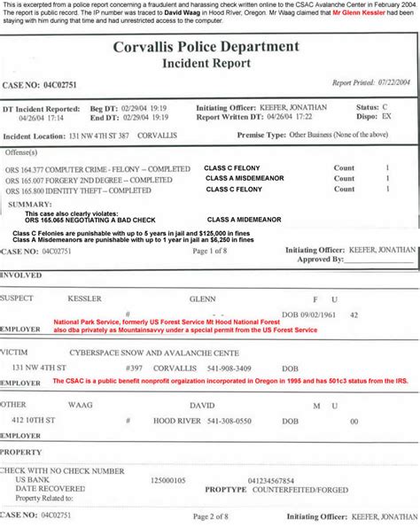 Identity Theft Police Report Free Printable Documents