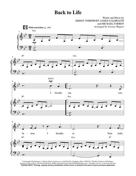 Back To Life Choral Anthem Satb Octavo Sheet Music Pdf Prestonwood Worship Prestonwood