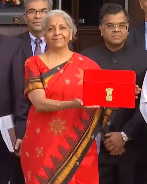 Fm Nirmala Sitharaman Dons Traditional Temple Border Red Saree To