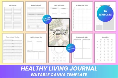 Healthy Living Journal Canva Kdp Graphic By Digital Print Box