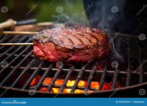 Red Hot Charcoal Grill with Steak on Top Stock Image - Image of barbecue, cooking: 292459257