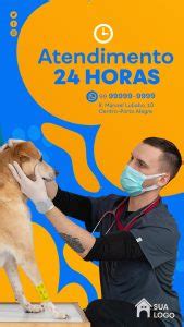 Story Atendimento 24 Horas Petshop Social Media PSD Editável download