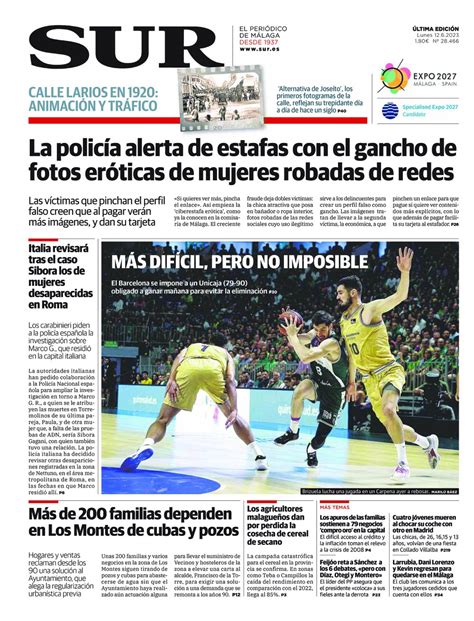 Las Portadas De Diario Sur Diario Sur 12 De Junio De 2023