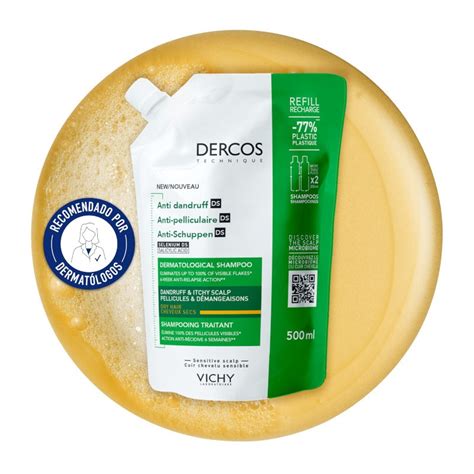 Vichy Dercos Shampoing Antipelliculaire Cheveux Secs Eco Recharge Ml