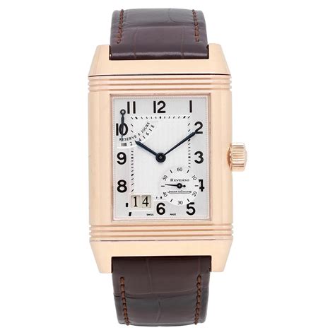 Jaeger LeCoultre Reverso Grande 18k Rose Gold Silver Dial Watch Q300240