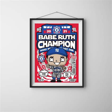 Babe Ruth Funko Pop Poster Unique Retro Wall Art For Sports Fans Etsy