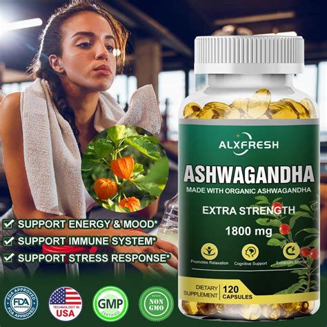 Alxfresh Ashwagandha Extract Capsules Relieves Stress Sleep Better