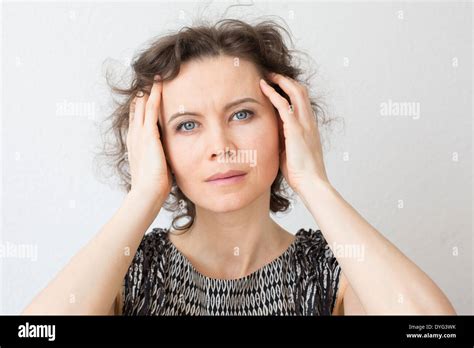 Close Up Natural Portrait Of Woman Years Old Stock Photo Alamy