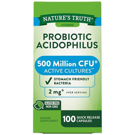 Nature S Truth Probiotic Acidophilus 4mg 500 Million Walgreens