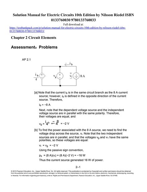 Solution Manual For Electric Circuits 10th Edition By Nilsson Riedel