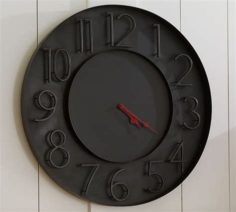 Modern Black Metal Wall Clock Pottery Barn