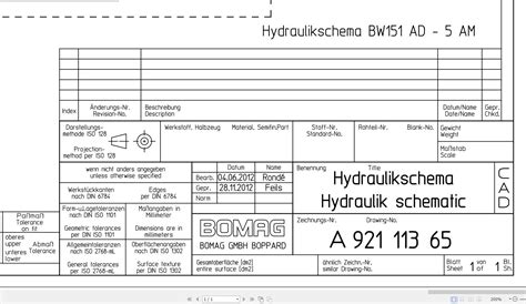 Bomag Bw Ad Am Hydraulic Schematic Drawing No A En De