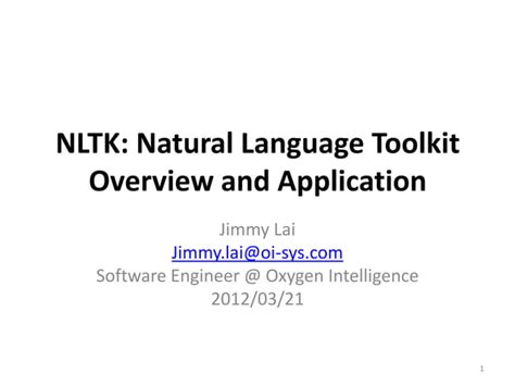 Nltk Natural Language Toolkit Overview And Application Pyhug Ppt