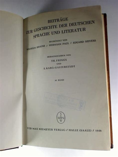 Beiträge zur Geschichte der deutschen Sprache und Literatur 80 Bd