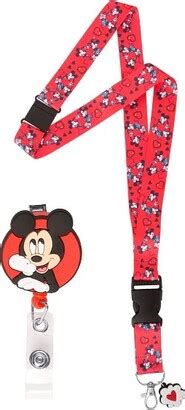 Disney Minnie And Mickey Mouse Lanyard And Mickey Mouse Retractable