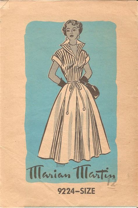 Marian Martin 9224 Circa 1953 Dress Diy Fashion Retro Fashion Vintage