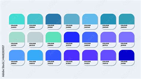 Pantone Colour Palette Catalog Samples Blue In Rgb Hex Neomorphism