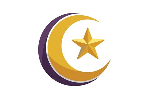 A stylized crescent moon and star, iconic symbols of Islam 44591116 ...