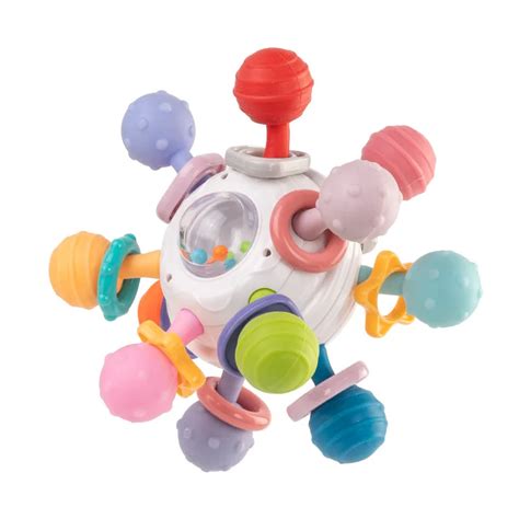 Baby Manhattan Atomic Ball Molar Soft Glue Potable Teether Hand Grip