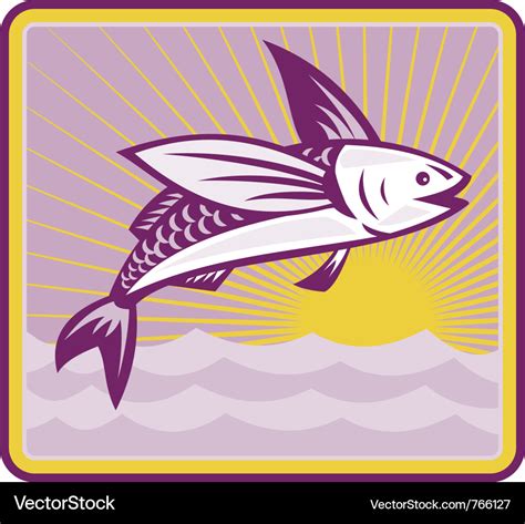 Flying fish Royalty Free Vector Image - VectorStock