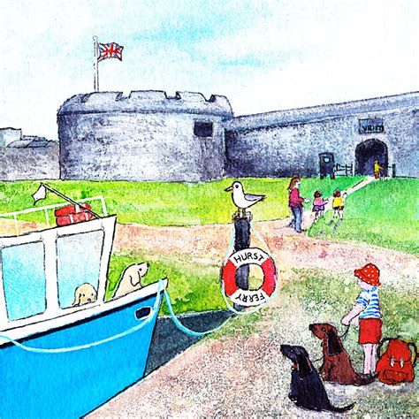 Rosie Poppy Visit Hurst Castle Original Watercolour Shaun Stevens Art