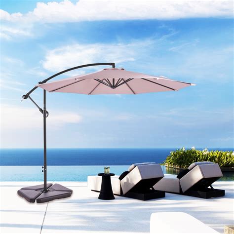 Aspen 10 Foot Offset Cantilever Hanging Patio Umbrella Turquoise