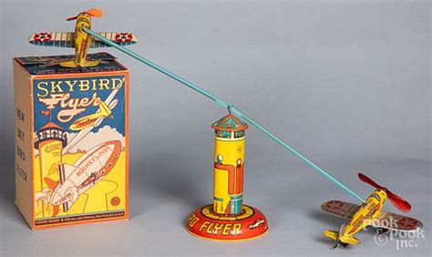 Boxed Marx Tin Lithograph Wind Up Skybird Flyer Sold At Auction On 16th