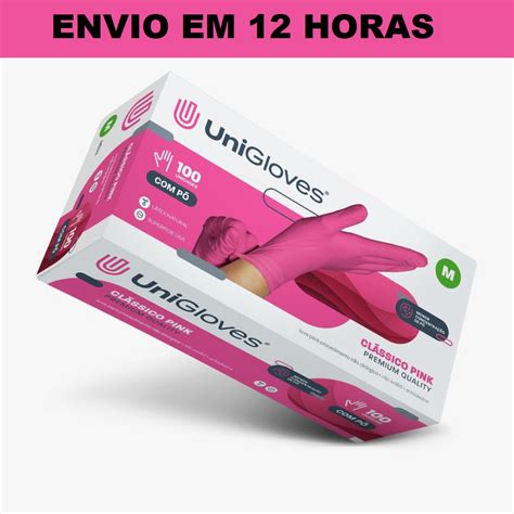 Kit 3 Caixas Luva Látex Rosa Pink Descartável 300 Unidades