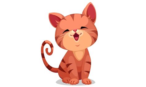 Cute Little Kitten Vector Illustration Premium Vector