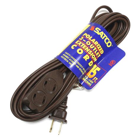 Satco 93199 - 15' Brown Extension Cord - Walmart.com