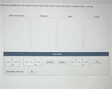 Solved Determine Whether The Side Chain Of Each Of The Amino