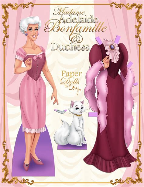 Madame Adelaide Bonfamille and Duchess paper doll (from The Aristocats ...